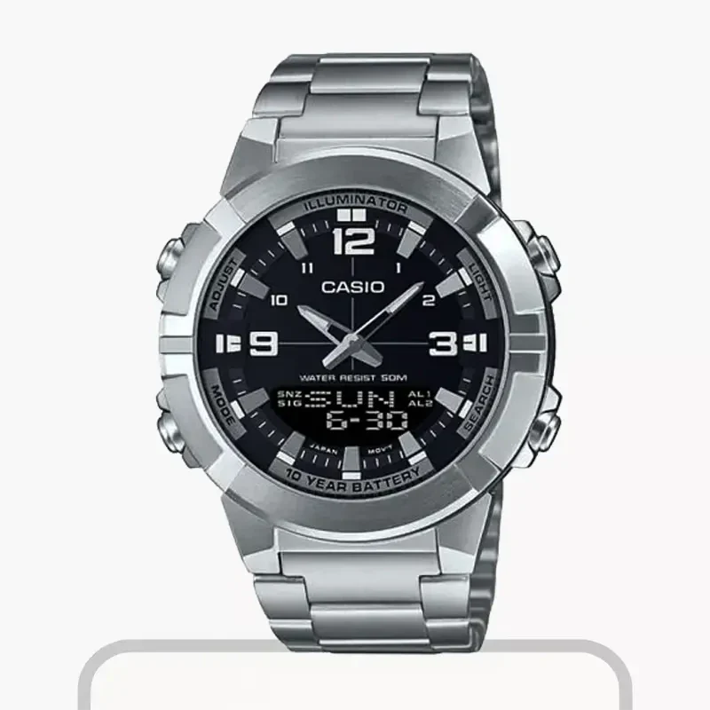 Casio Analog AMW-870D-1AVDF Mens Watch With Stainless Steel Band