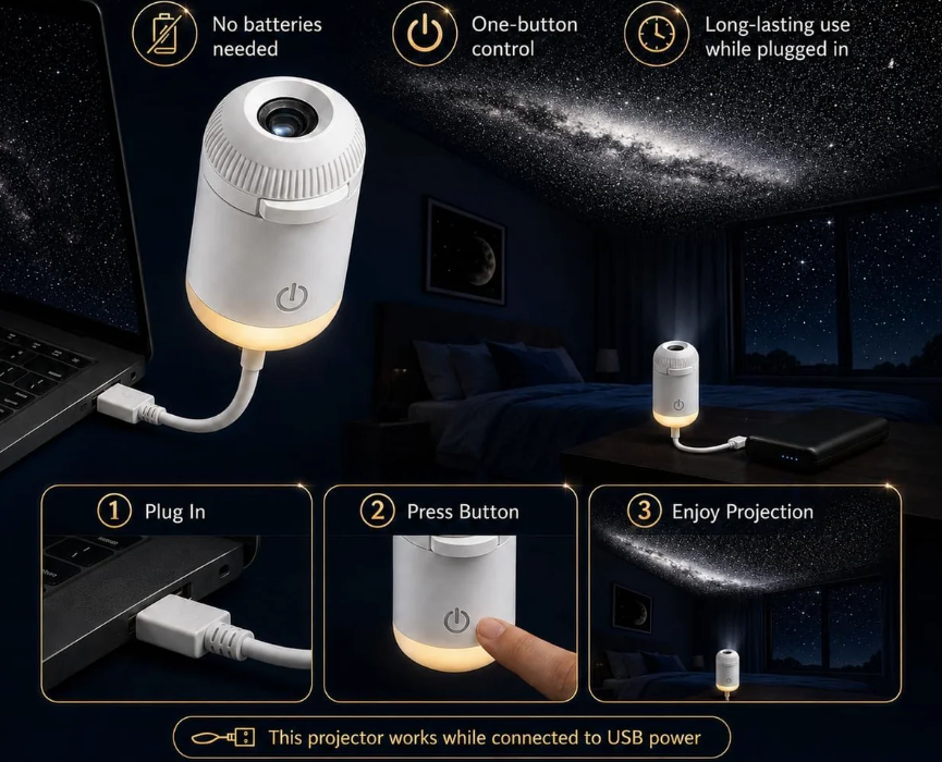 portable mini USB starry sky projection lamp