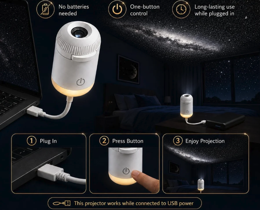 portable mini USB starry sky projection lamp